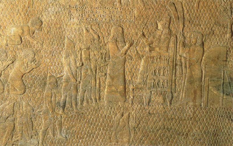 unknow artist Relief aus dem Palast des Konigs Sanherib von Assur in Ninive,Syrien(dessen Berater Ahiqar war) china oil painting image